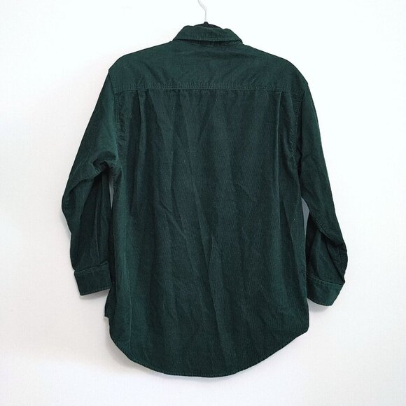 Mandal Bay Corduroy Button Up Shirt Women's Size Small Green Autumn Pumpkins - Picture 4 of 4